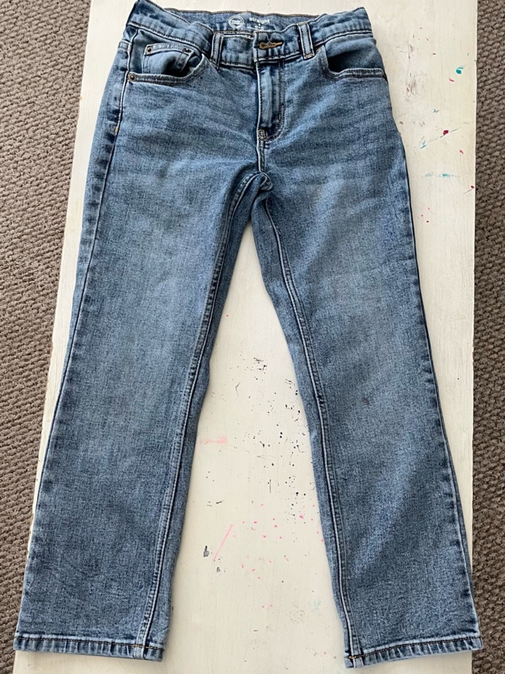 Classic Straight Leg Denim Jeans - Light Blue